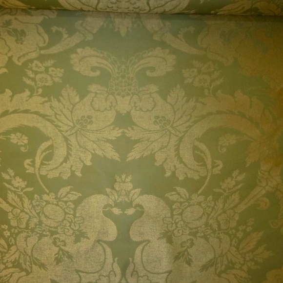 Beacon Hill Leaf Stencil Mint Julep Damask Fabric - Picture 8 of 8